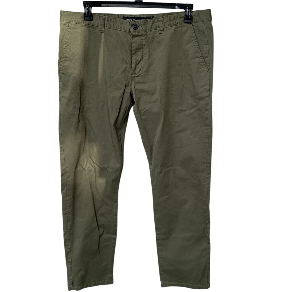 DENIM & CO. Olive green pants. Side/back pockets. Size 38/32.